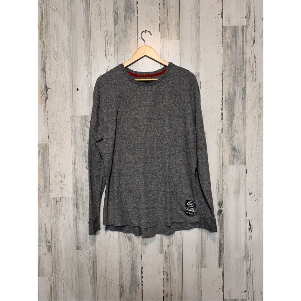 Ecko Unltd Gray Thermal Long Sleeve Shirt Men’s 2XL — Waffle Knit Casual Top
